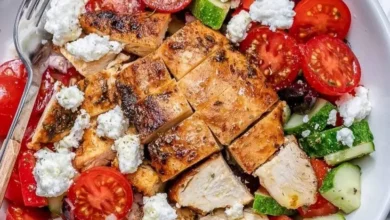Greek Chicken Salad Rice Bowls