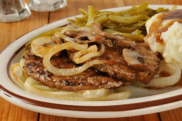 Hamburger steaks with onion gravy