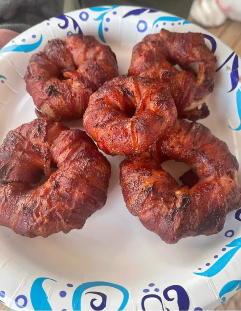 Bacon-Wrapped Burger Stuffed Onion Rings