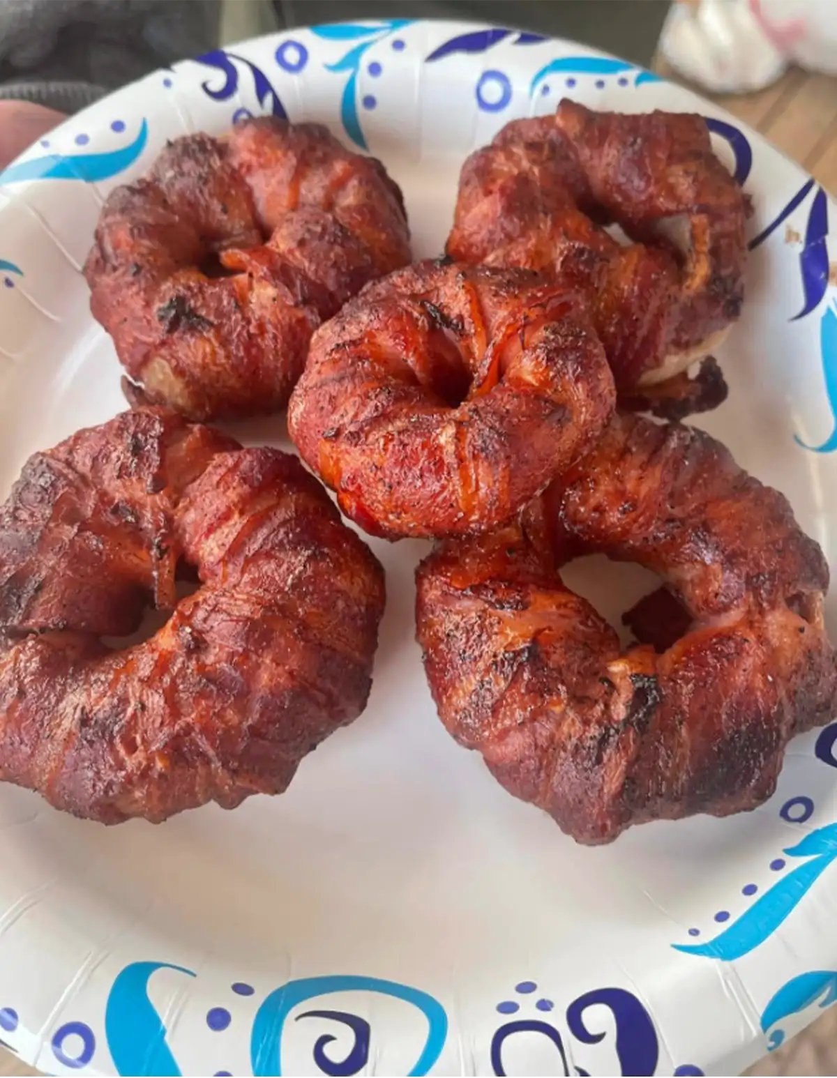 Bacon-Wrapped Burger Stuffed Onion Rings