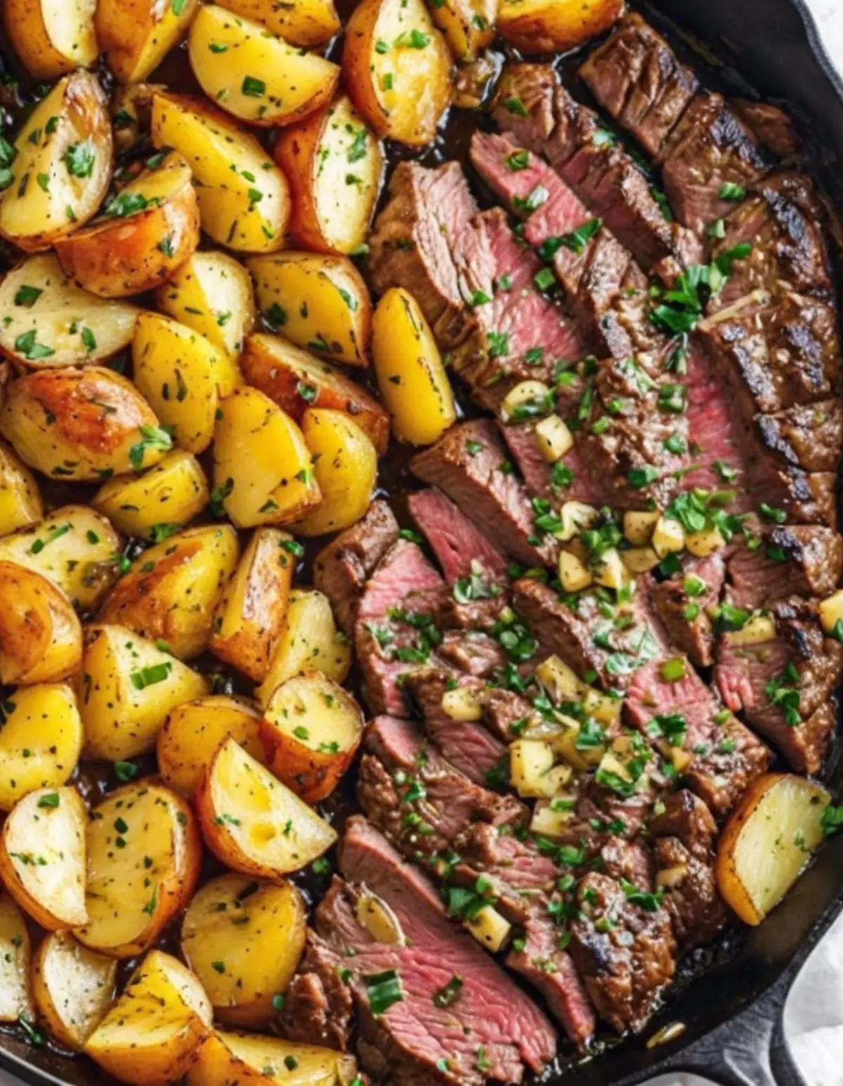Garlic Butter Steak and Potatoes Skillet Recipe