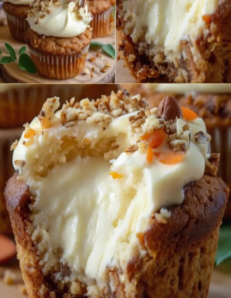 Carrot Cake Muffins with Cheesecake Filling