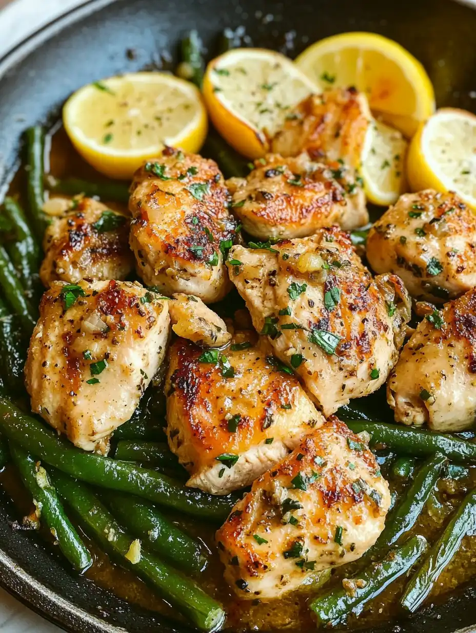 Lemon Garlic Butter Chicken & Green Beans Skillet