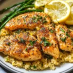 15-Minute Garlic Butter Chicken with Parmesan Cauliflower Rice