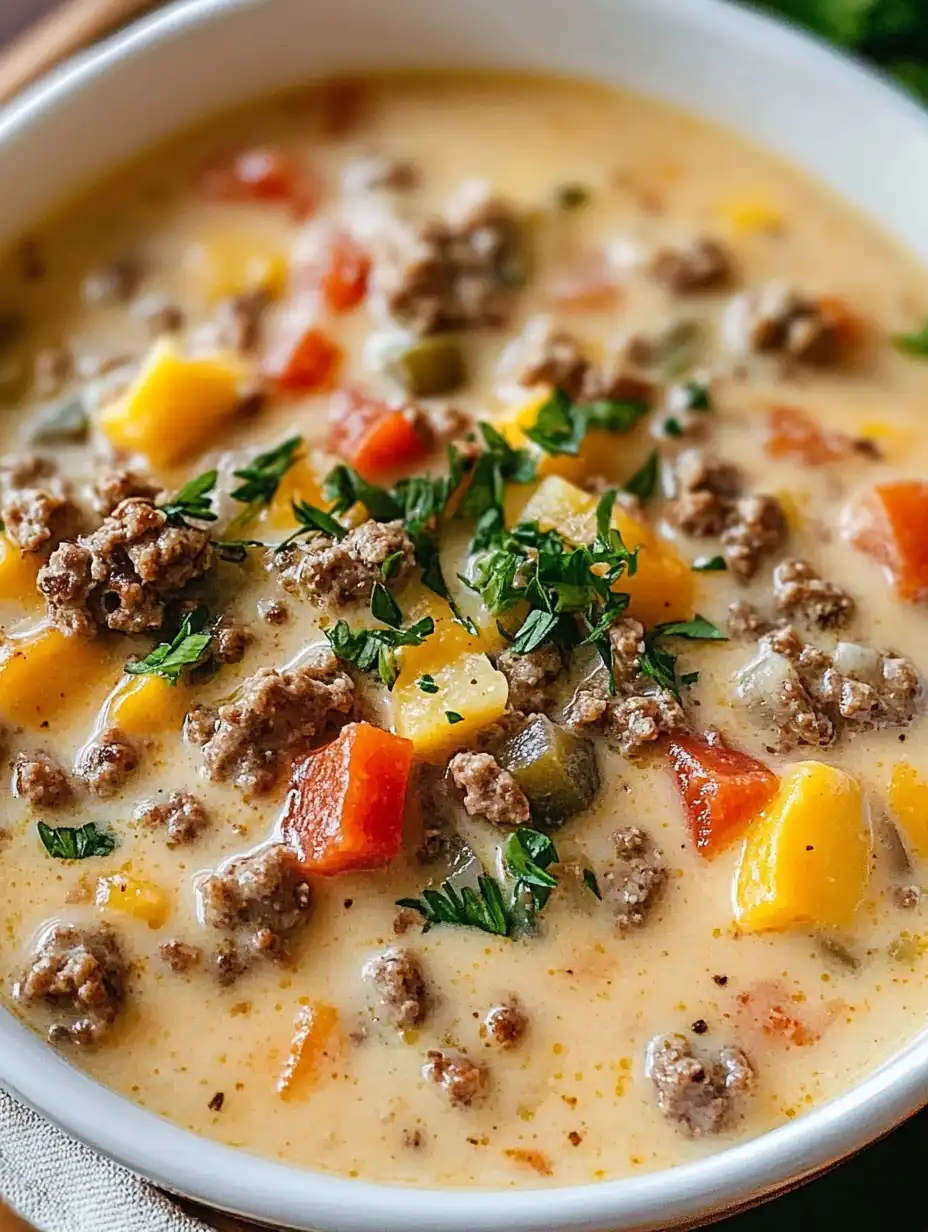 Easy Cheeseburger Soup Recipe