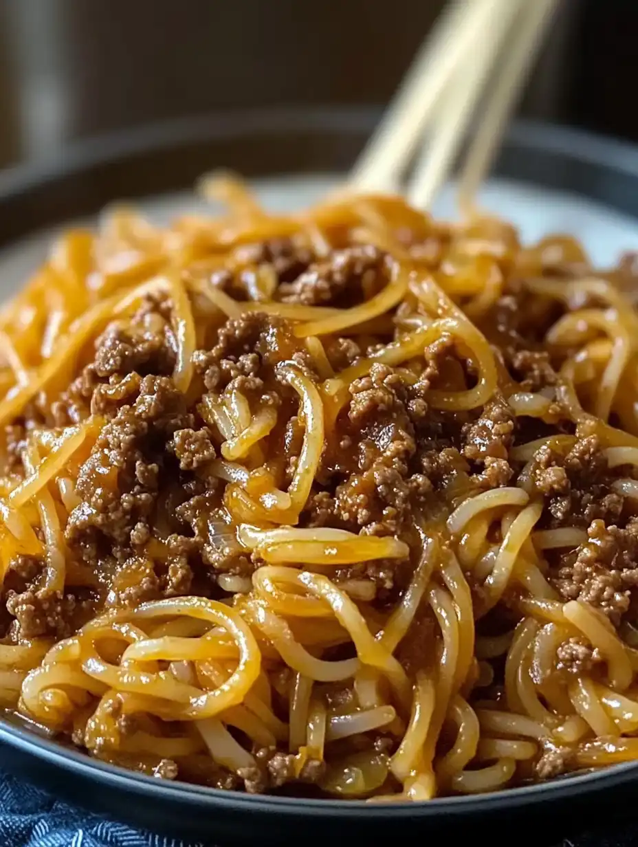 Mongolian Ground Beef Noodles
