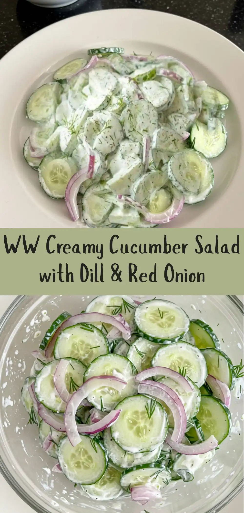 Weight Watchers Creamy Cucumber Salad with Dill and Red Onion