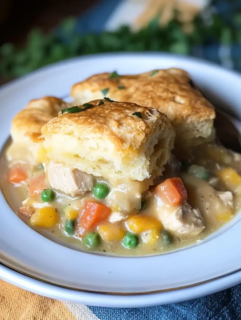 Chicken Pot Pie with Biscuits