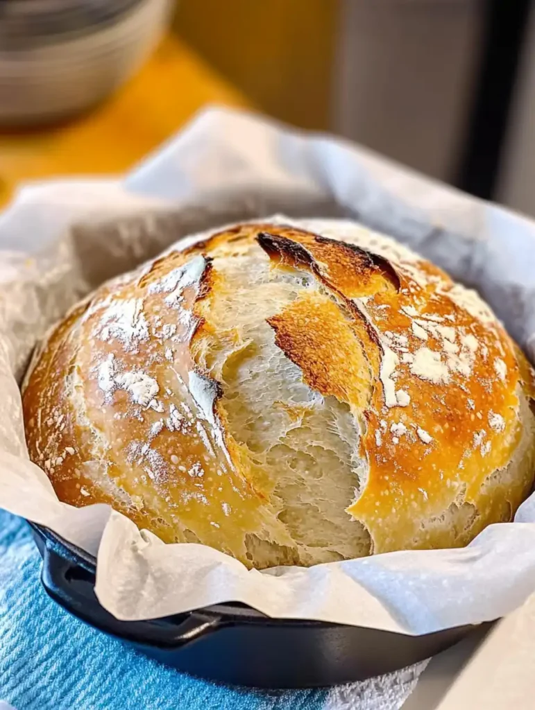 Dutch Oven No Knead Crusty Bread