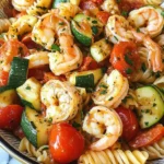 Tomato Zucchini Shrimp Pasta