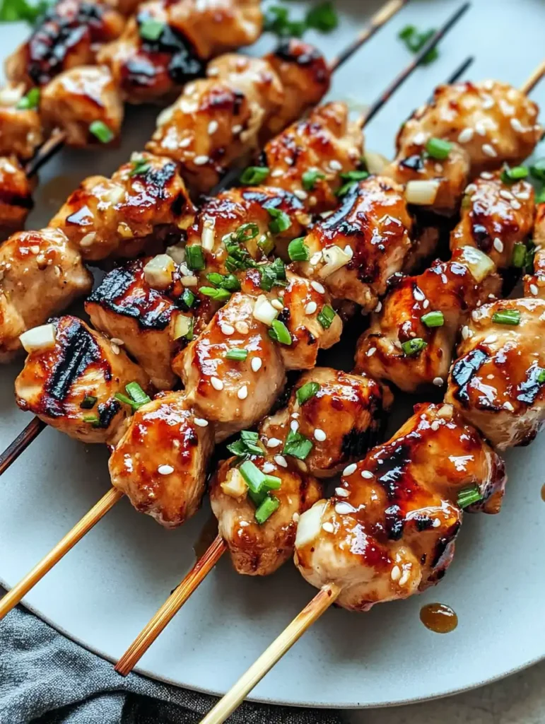 Easy Grilled Asian Chicken Skewers with Honey Garlic Sauce