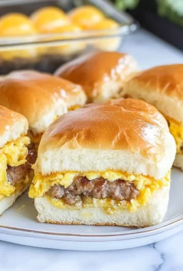 Sausage Egg and Cheese Breakfast Sliders with Syrup Glaze