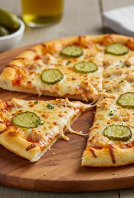 chicken pickle pizza freshly baked