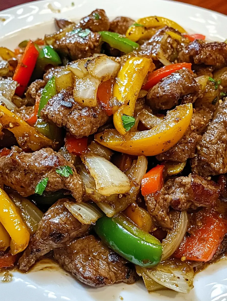 A Flavorful Feast: Pepper Steak with Bell Peppers and Onion