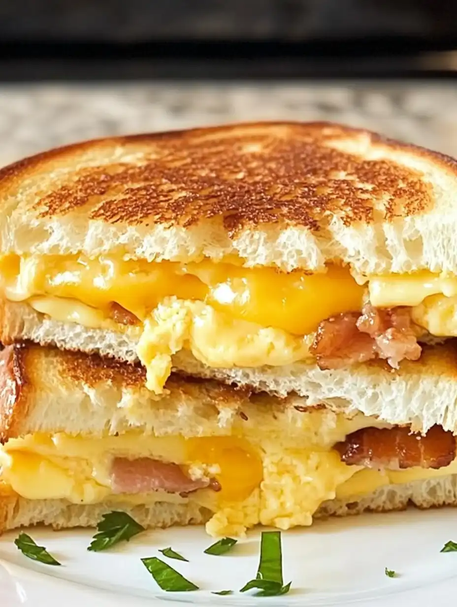 Bacon and Egg Grilled Cheese Sandwiches