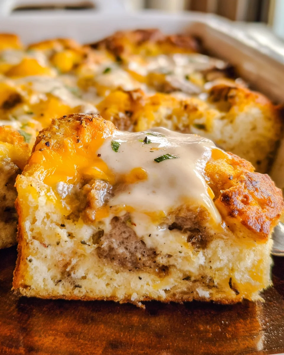 Biscuits and Gravy Breakfast Casserole