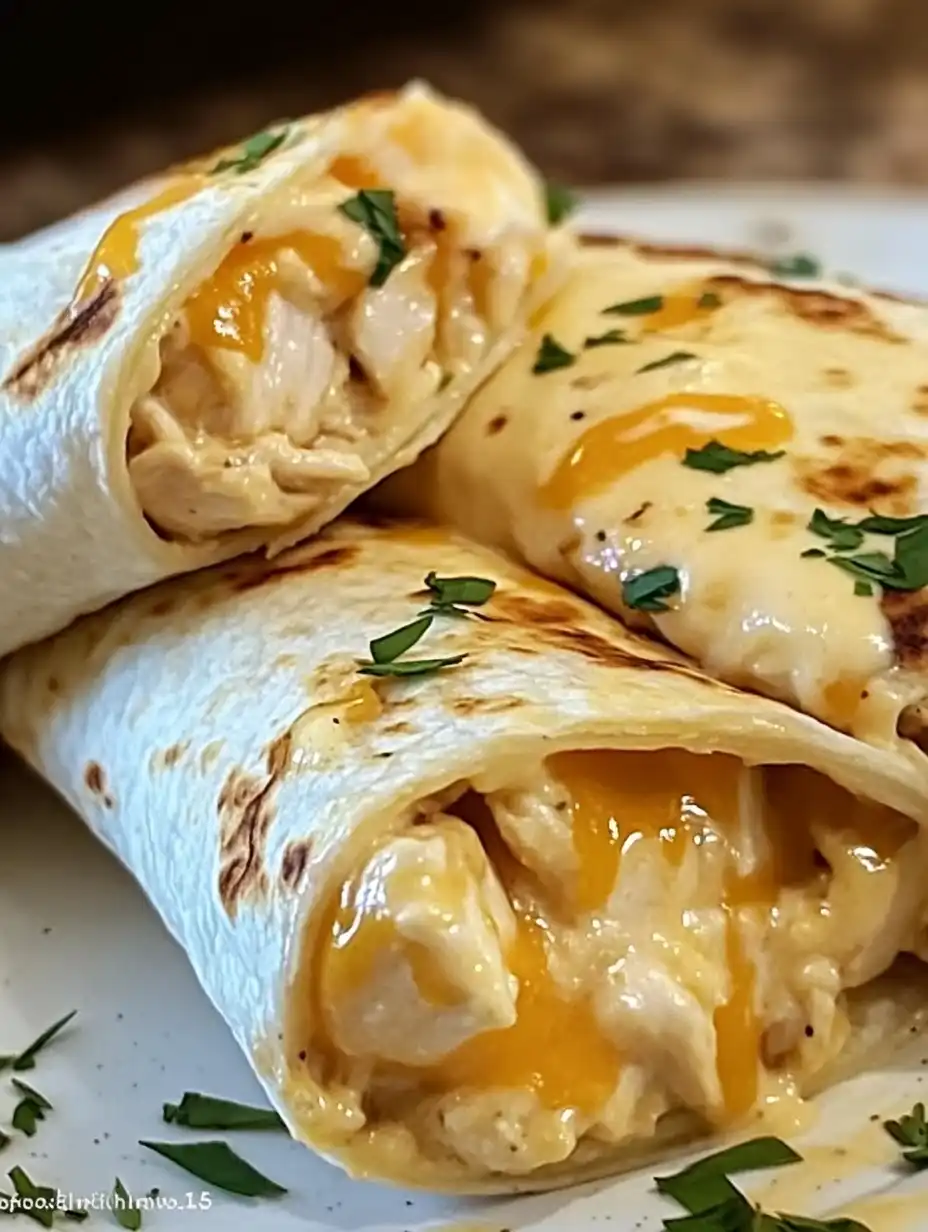 Cheesy Chicken Garlic Wraps