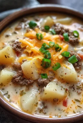 Cheesy Hamburger Potato Soup