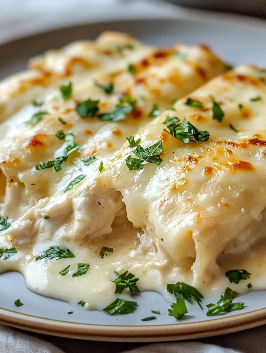 Creamy Chicken Enchiladas with Sour Cream White Sauce
