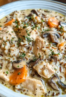 Creamy Mushroom Chicken and Wild Rice Soup