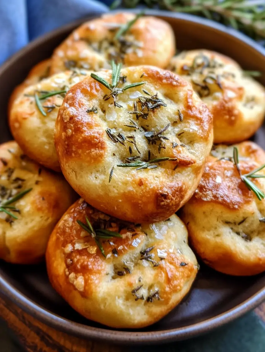 Easy Garlic Rosemary Focaccia Muffins