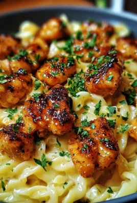 Garlic Butter Chicken Bites with Savory Creamy Parmesan Pasta