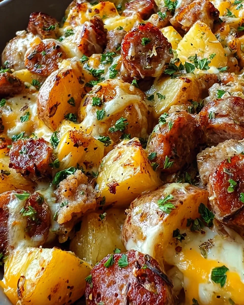 One-Pan Cheesy Ranch Potatoes and Sausage