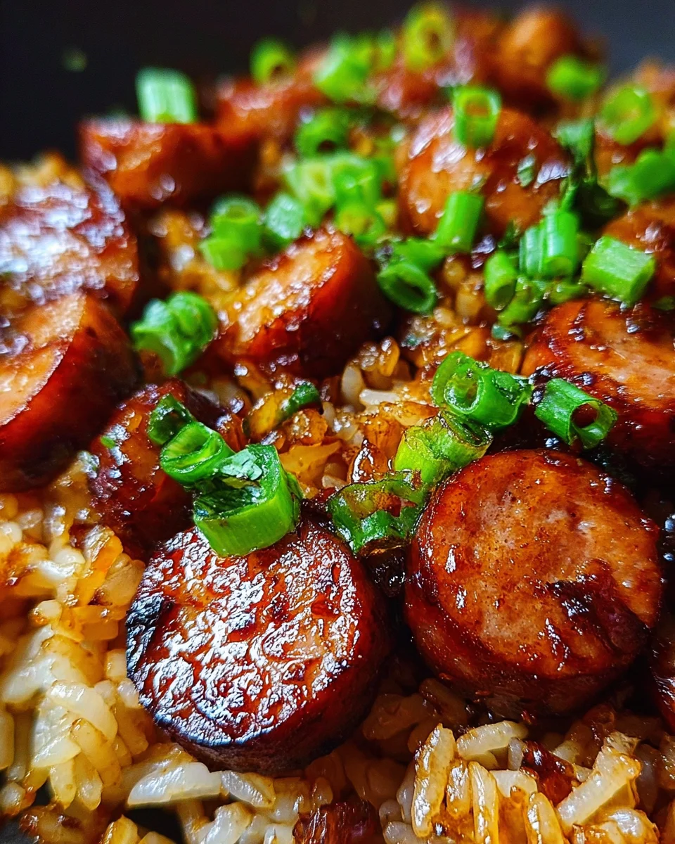 One-Pan Sweet and Tangy BBQ Sausage Rice