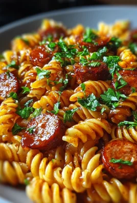 One-Skillet Spicy Honey BBQ Sausage & Pasta