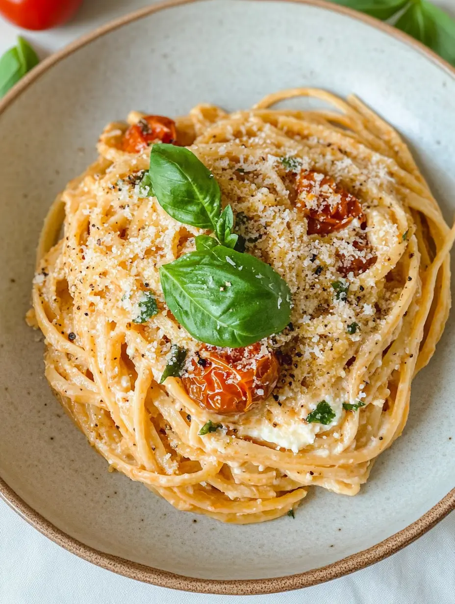 Roasted Tomato and Garlic Ricotta Pasta