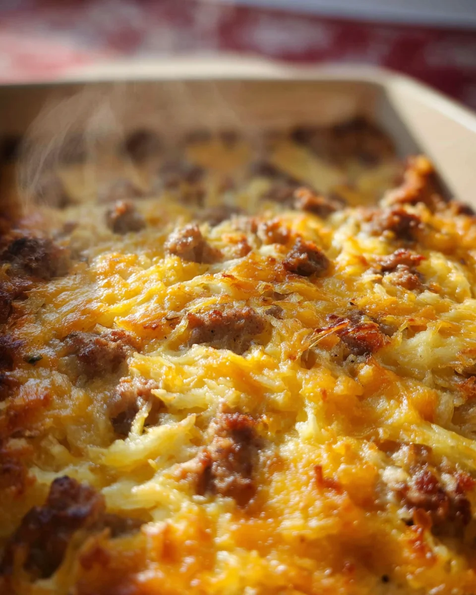Sausage Hash Brown Breakfast Casserole
