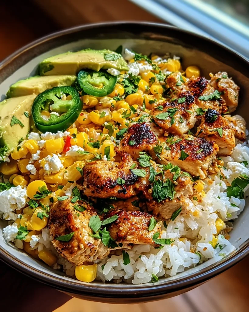 Street Corn Chicken Rice Bowl