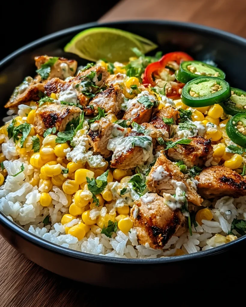 Street Corn Chicken Rice Bowl