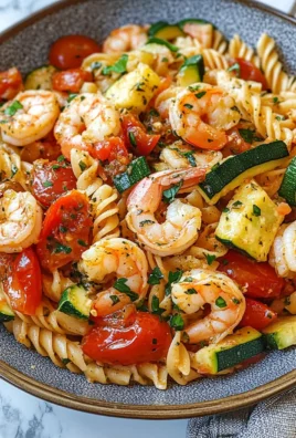 Tomato Zucchini Shrimp Pasta