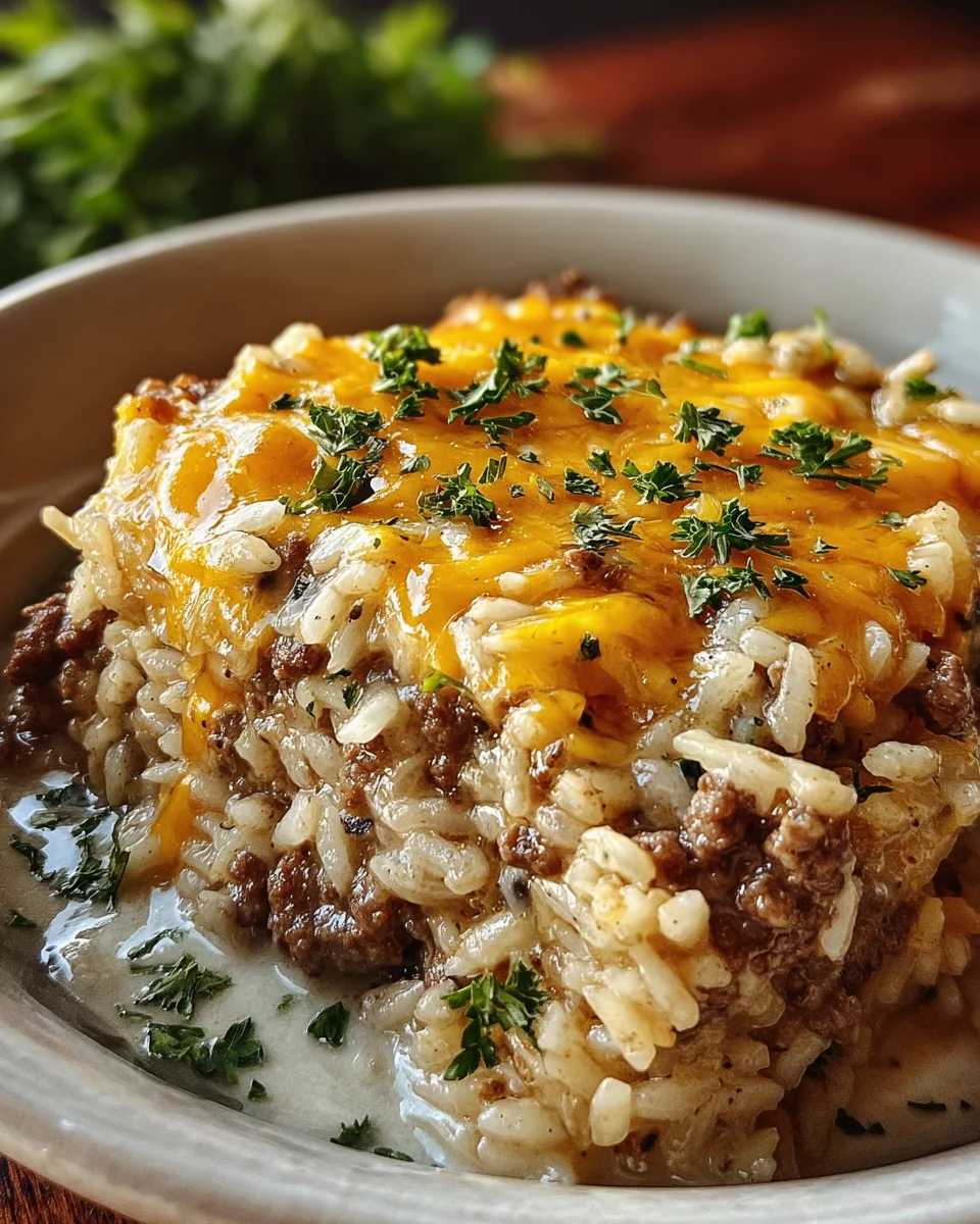 Cheesy Hamburger Rice Casserole
