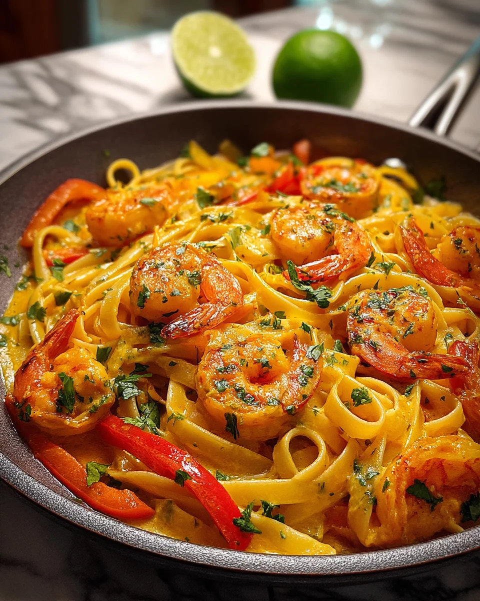 Jamaican Shrimp Pasta: A Creamy Delight