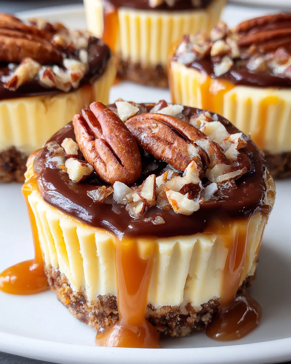 Mini Turtle Cheesecakes
