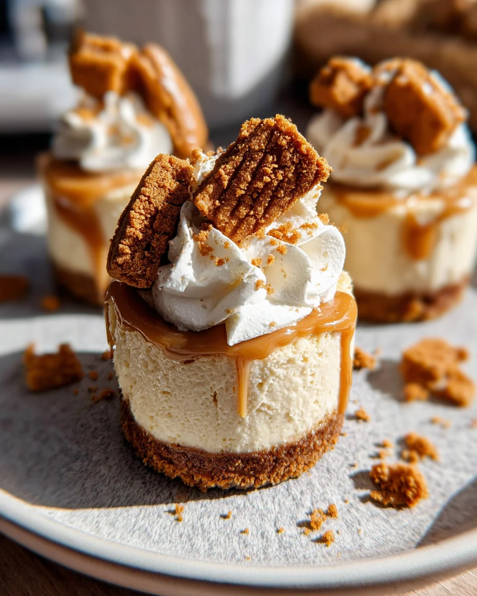 No Bake Mini Biscoff Cheesecakes