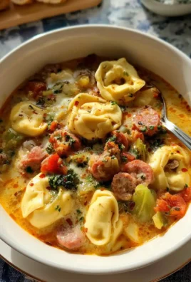 Spicy Sausage and Tortellini Soup