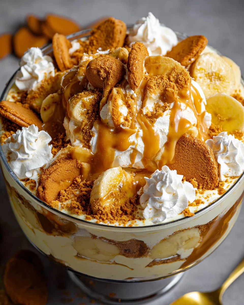 The Best Biscoff Banana Pudding with Caramel