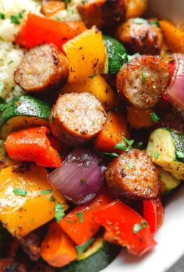 10 Minute Air Fryer Chicken Sausage and Veggies