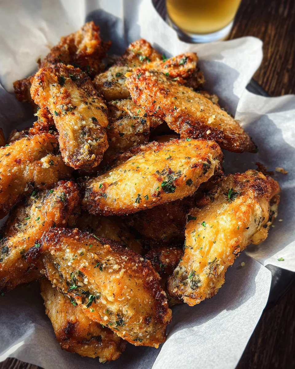Air Fryer Garlic and Parmesan Wings