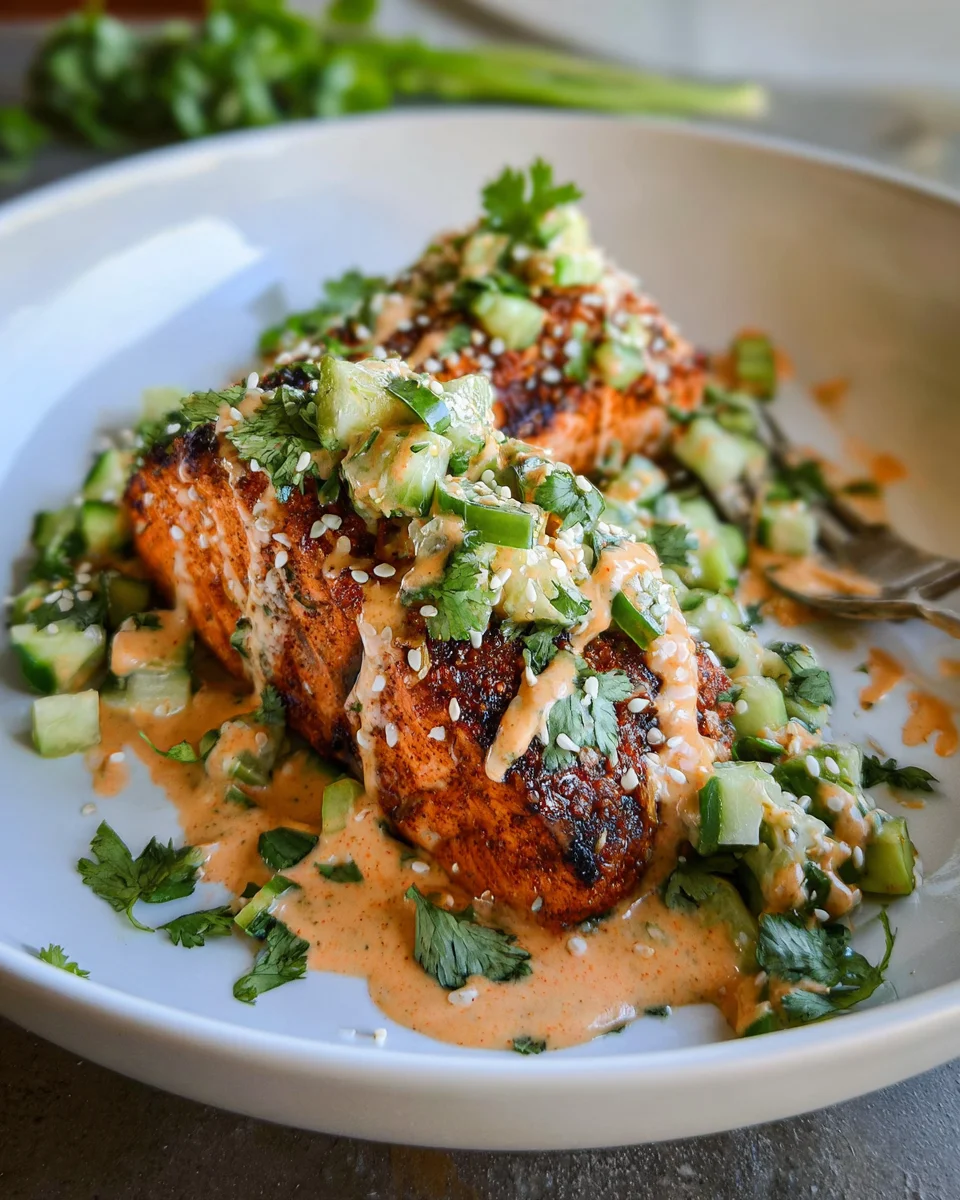 Air Fryer Spicy Hasselback Salmon