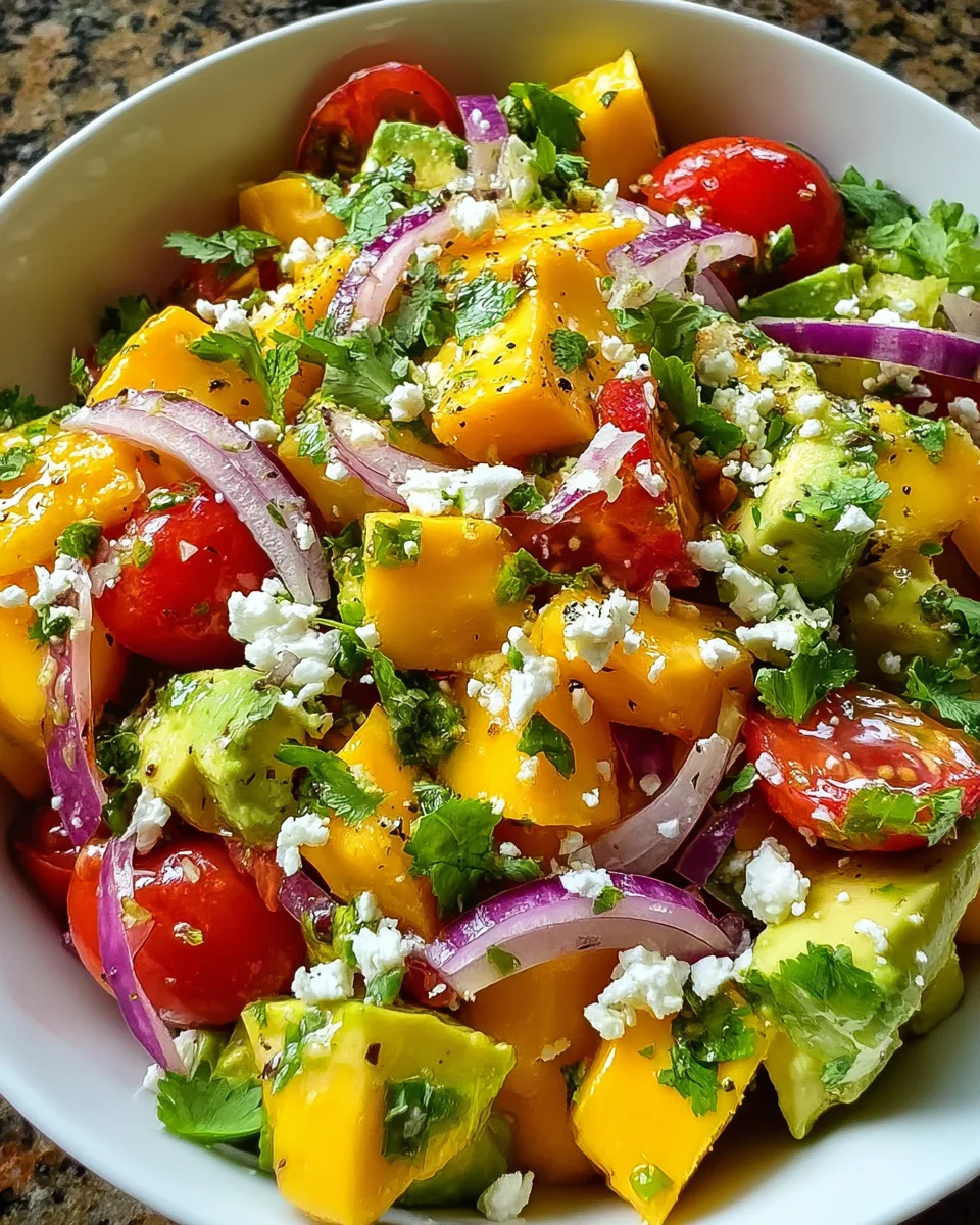Avocado Mango Salad with Zesty Lime Dressing