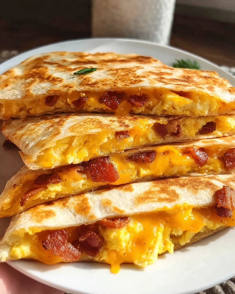 Bacon Egg and Cheese Breakfast Quesadillas