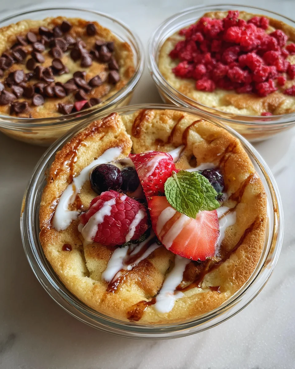 Baked Protein Pancake Bowls- great for meal prep and no banana needed!