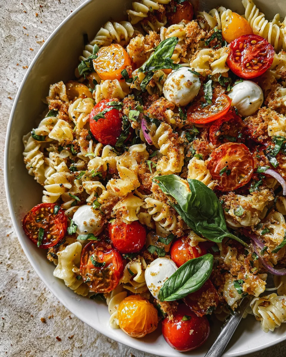 Bruschetta Pasta Salad With Mini Mozzarella Balls
