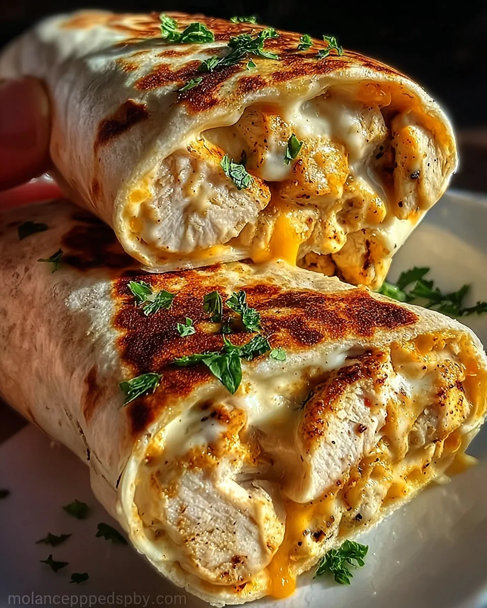 Cheesy Chicken Garlic Wraps
