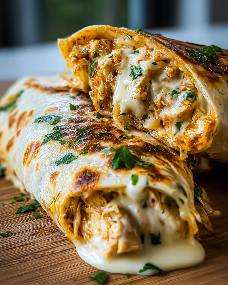 Cheesy Garlic Chicken Wraps