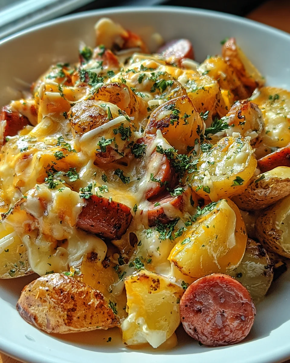 Cheesy Ranch Potatoes and Smoked Sausage